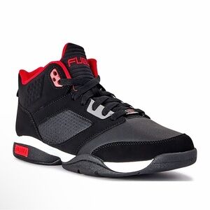 FUBU Men's Black and Red High-Top Sneakers